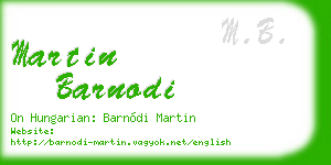 martin barnodi business card